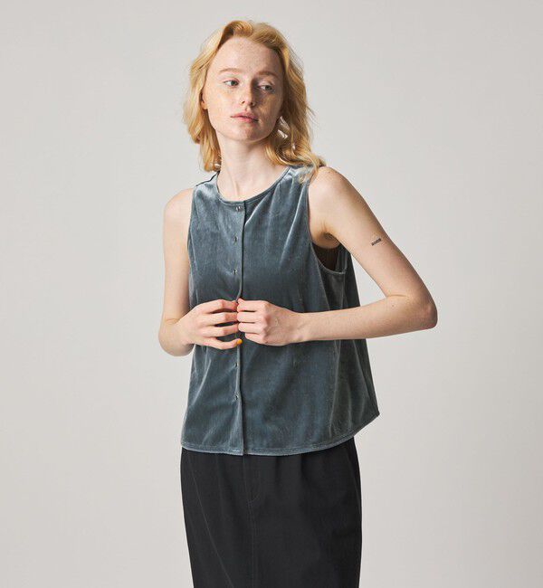 STEVEN ALAN「＜Steven Alan＞ベロア ノースリーブ」|カーディガン|COBALT
