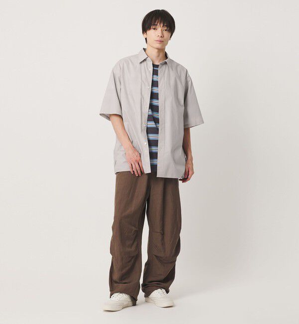 NICE WEATHER「＜NICE WEATHER＞プレーンオーバー ショートスリーブシャツ」|シャツ・ブラウス|