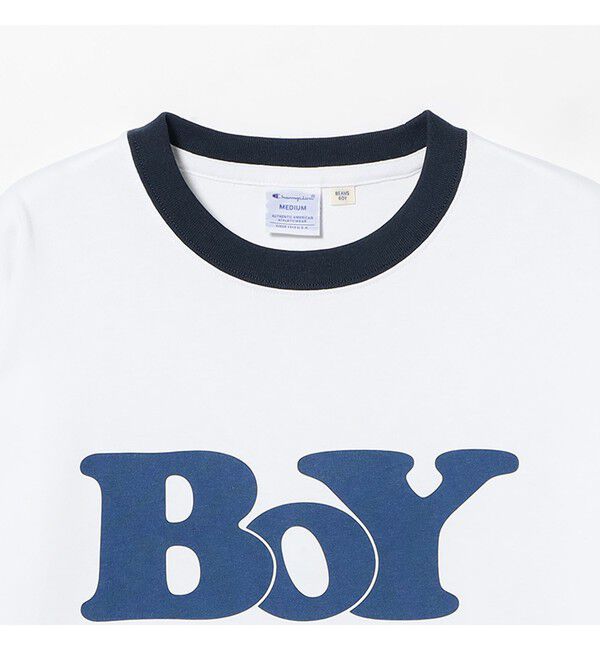 BEAMSBOY「【別注】Champion / BOYロゴ リンガーTシャツ」|Tシャツ・カットソー|
