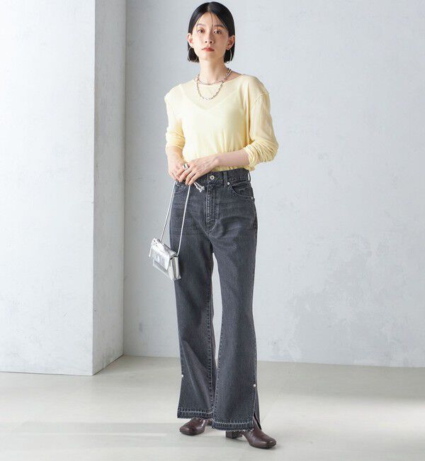 SHIPS for women「〈手洗い可能〉シアー ストレッチ クルーネック プルオーバー」|Tシャツ・カットソー|