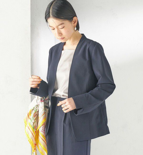 SHIPS for women「〈手洗い可能〉2WAY サテン &times; カットソー スクエア タンクトップ」|タンクトップ|
