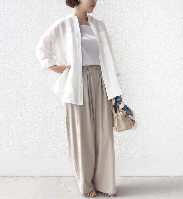 SHIPS for women「〈手洗い可能〉2WAY サテン &times; カットソー スクエア タンクトップ」|タンクトップ|