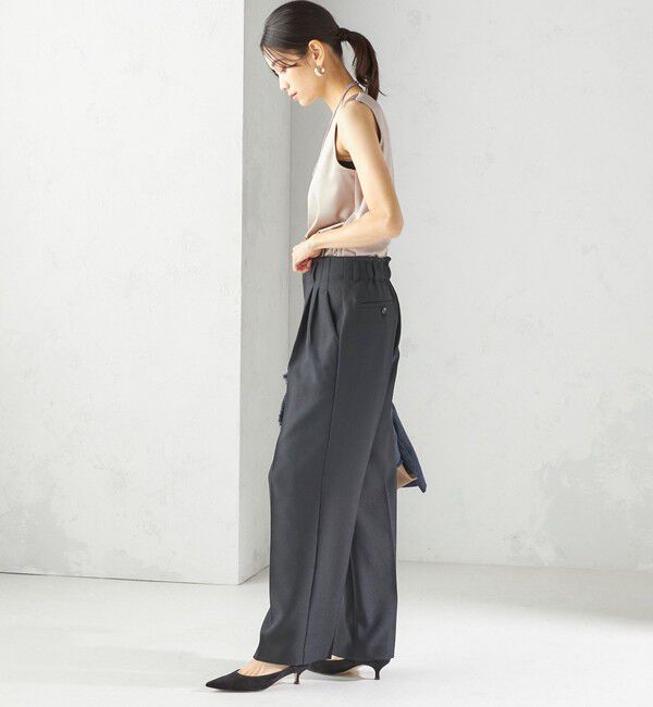 SHIPS for women「〈手洗い可能〉2WAY サテン &times; カットソー スクエア タンクトップ」|タンクトップ|