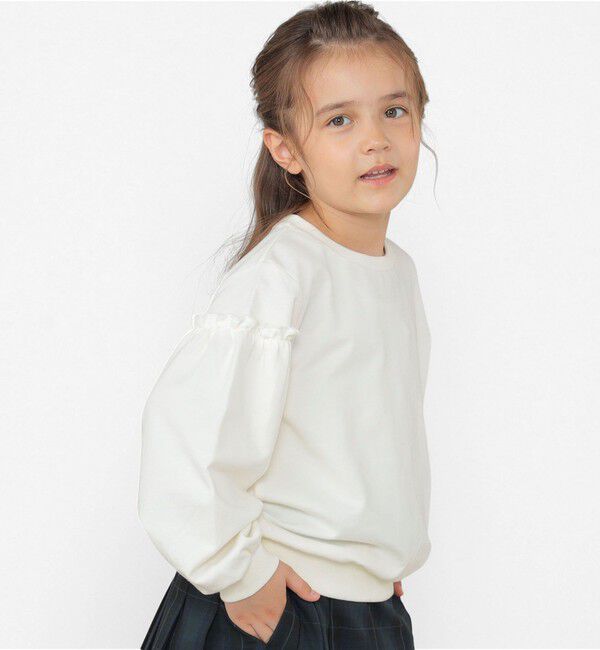 SHIPS KIDS「SHIPS KIDS:100～130cm / フリルスリーブ スウェット」|スウェット・ジャージ|