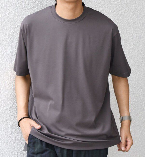 SHIPS any「SHIPS any: JAPAN MADE クリアベアスムース スロープネック ジャケット Tシャツ」|Tシャツ・カットソー|グレー
