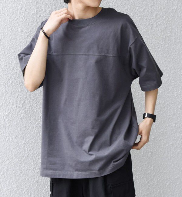 SHIPS any「SHIPS any:〈接触冷感/吸水速乾/UVカット/遮熱〉Raylock フットボール Tシャツ◇」|Tシャツ・カットソー|