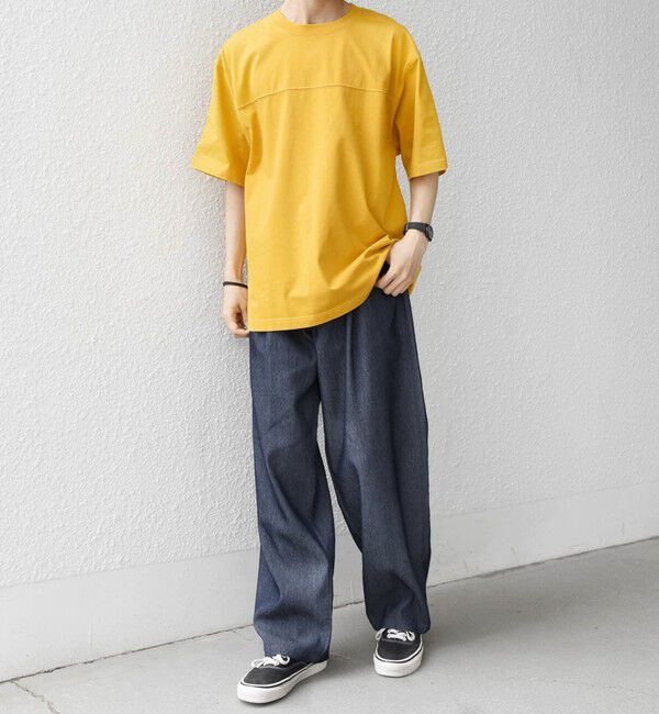 SHIPS any「SHIPS any:〈接触冷感/吸水速乾/UVカット/遮熱〉Raylock フットボール Tシャツ◇」|Tシャツ・カットソー|