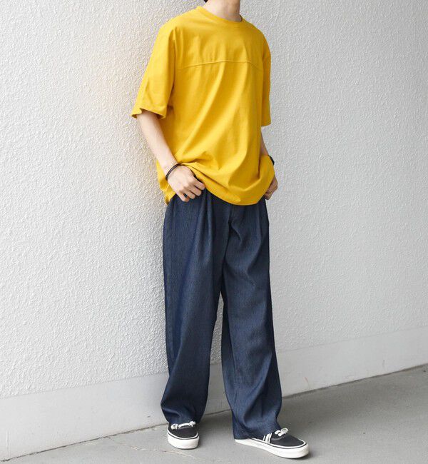 SHIPS any「SHIPS any:〈接触冷感/吸水速乾/UVカット/遮熱〉Raylock フットボール Tシャツ◇」|Tシャツ・カットソー|