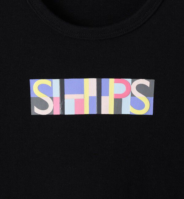SHIPS KIDS「SHIPS KIDS:80～90cm /ブロックフォント ロゴ Tシャツ」|Tシャツ・カットソー|