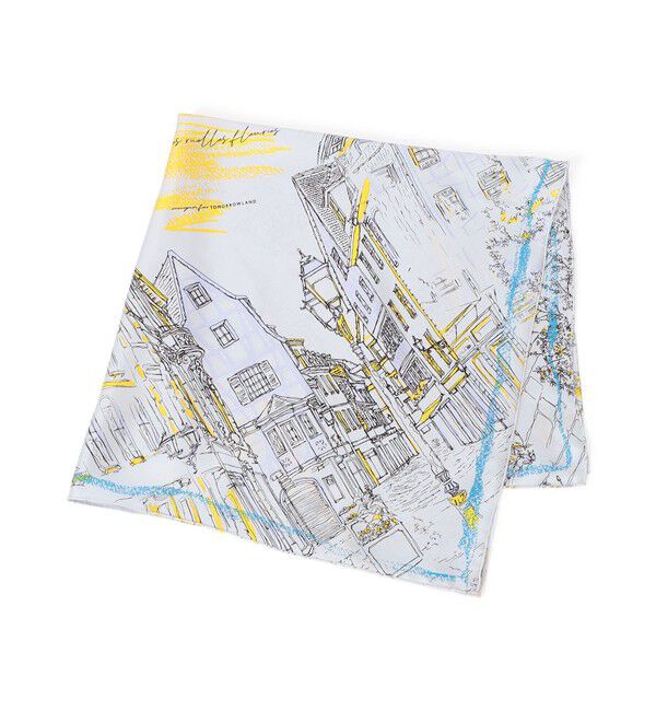 TOMORROWLAND GOODS「【別注】manipuri CITY シルクスカーフ」|バンダナ・スカーフ|14 グレー系