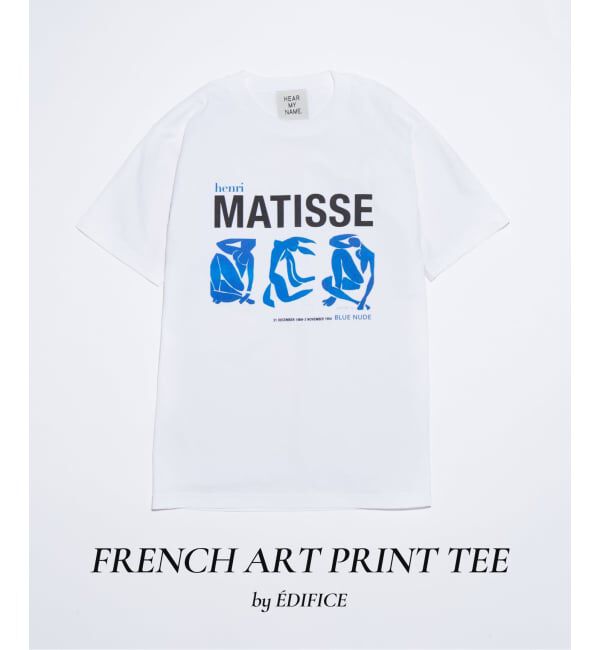 EDIFICE「フレンチ アート プリント Tシャツ」|Tシャツ・カットソー|ブルー A