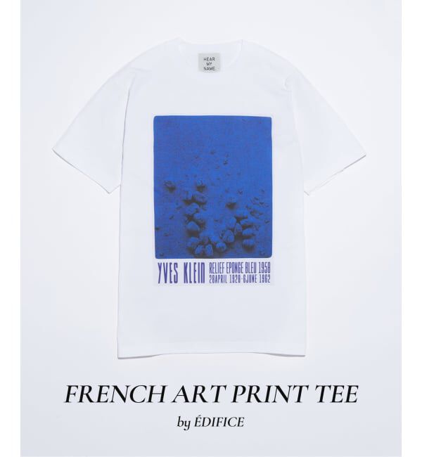 EDIFICE「フレンチ アート プリント Tシャツ」|Tシャツ・カットソー|ブルー B