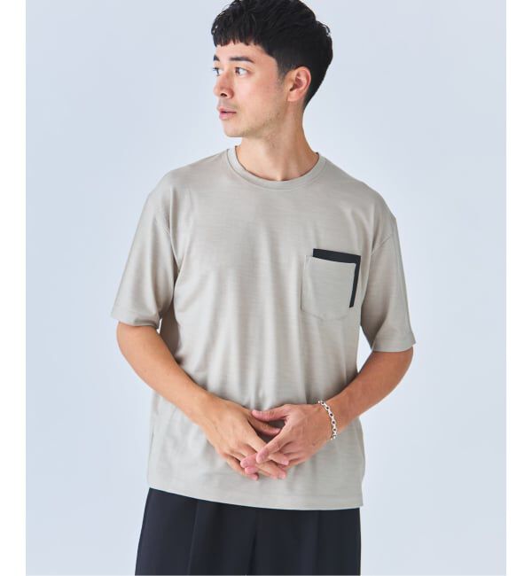 EDIFICE「レザー パッチ ウール Tシャツ」|Tシャツ・カットソー|