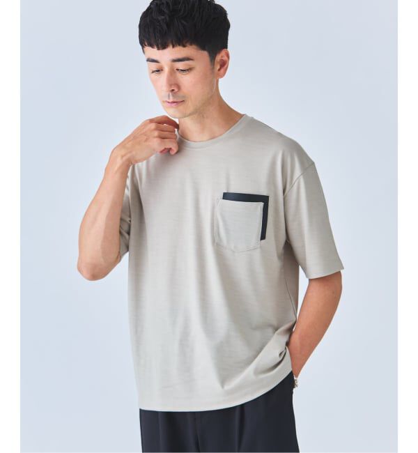 EDIFICE「レザー パッチ ウール Tシャツ」|Tシャツ・カットソー|