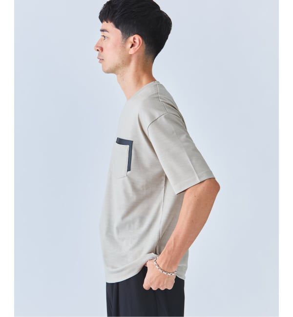 EDIFICE「レザー パッチ ウール Tシャツ」|Tシャツ・カットソー|