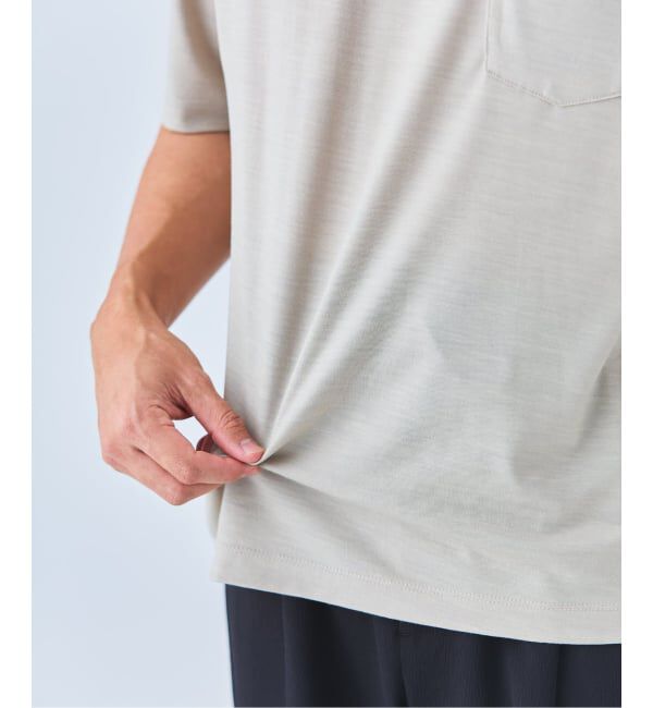 EDIFICE「レザー パッチ ウール Tシャツ」|Tシャツ・カットソー|