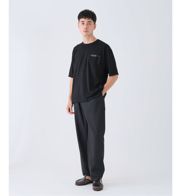 EDIFICE「レザー パッチ ウール Tシャツ」|Tシャツ・カットソー|