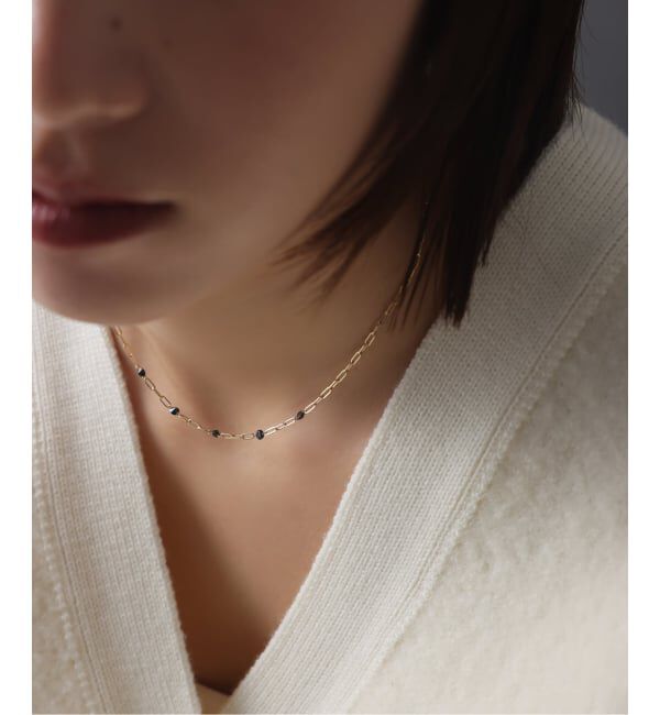 Lilas by Spick&Span「ブラックホールダイヤ5pクリップチェーンネックレス K18」|ネックレス|