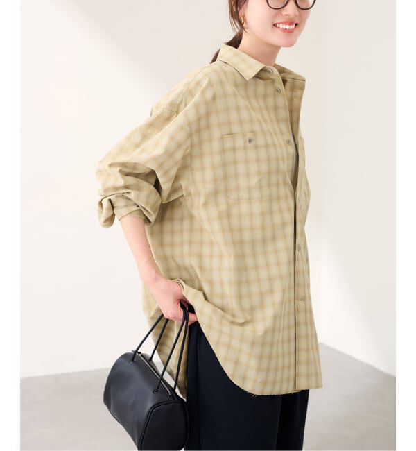 FRAMeWORK「JANE SMITH shadow check work shirt」|シャツ・ブラウス|ベージュ