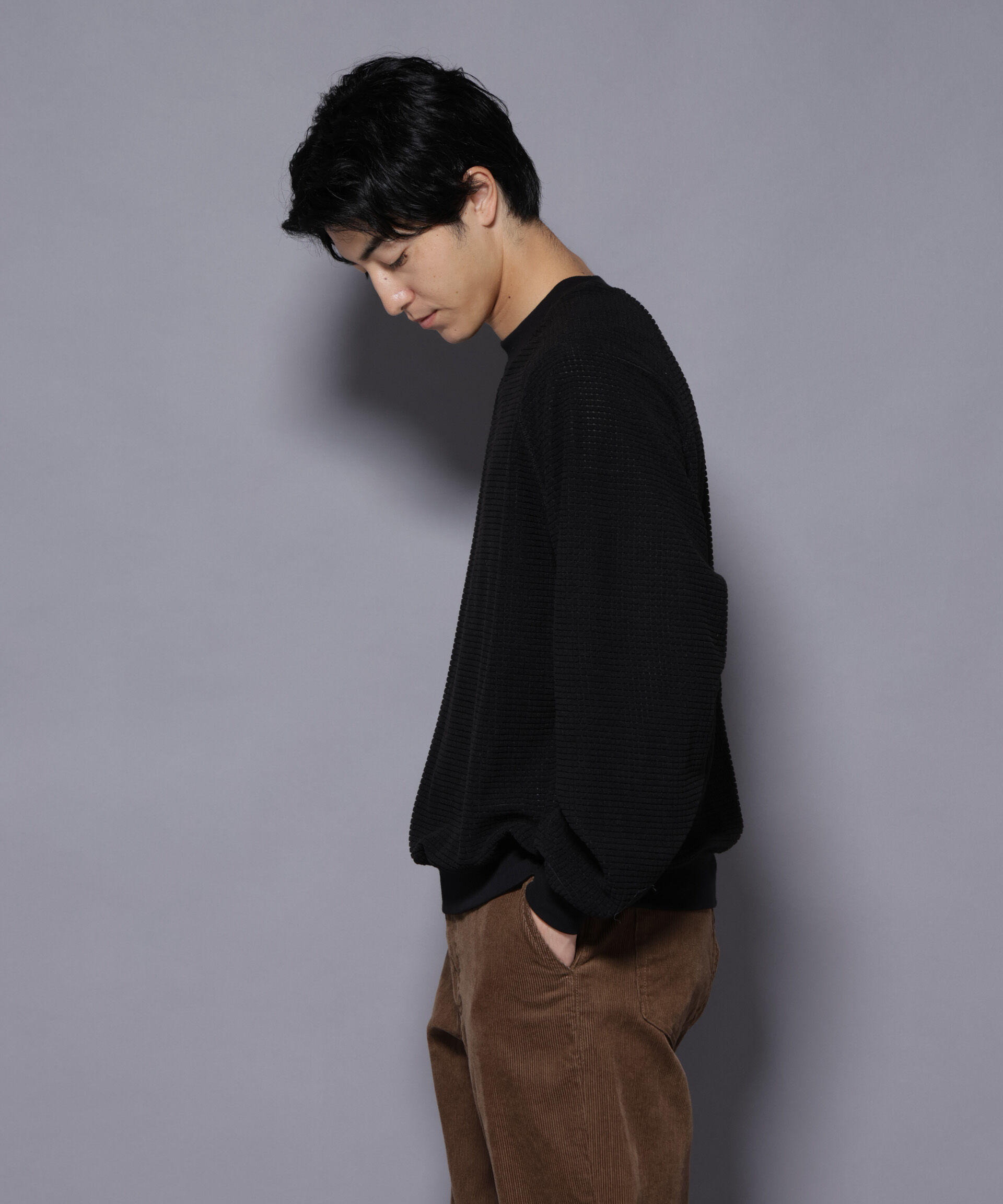 NANO universe「NORMANBROS別注 ワッフルフリース 長袖」|Tシャツ・カットソー|