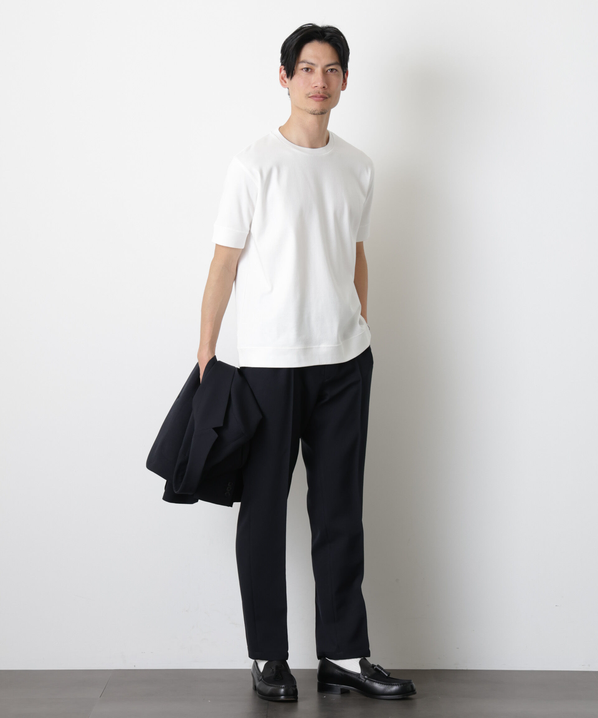 NANO universe「「FORMAL JERSEY」クルーネックカットソー半袖」|Tシャツ・カットソー|