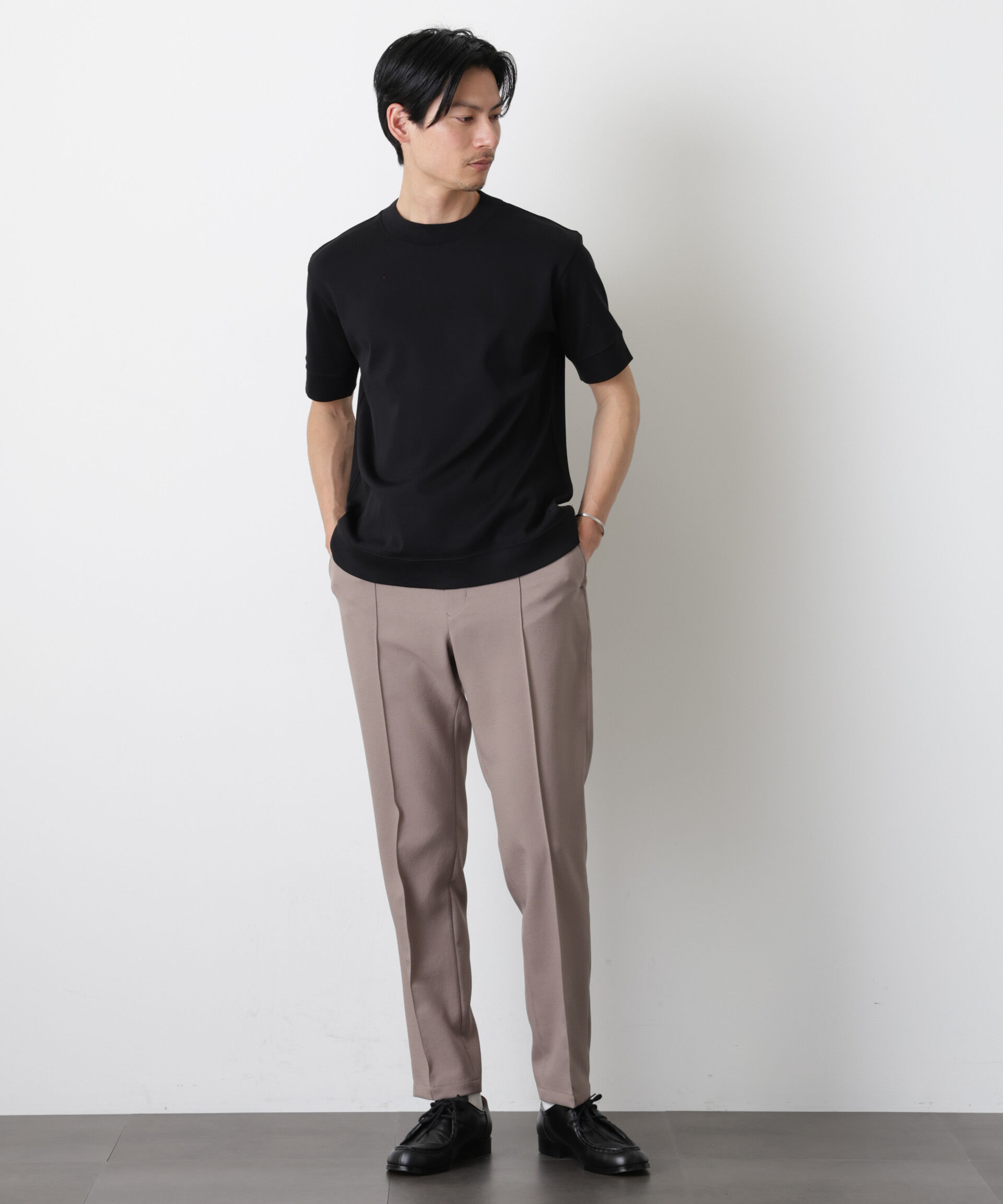 NANO universe「「FORMAL JERSEY」モックネックカットソー半袖」|Tシャツ・カットソー|