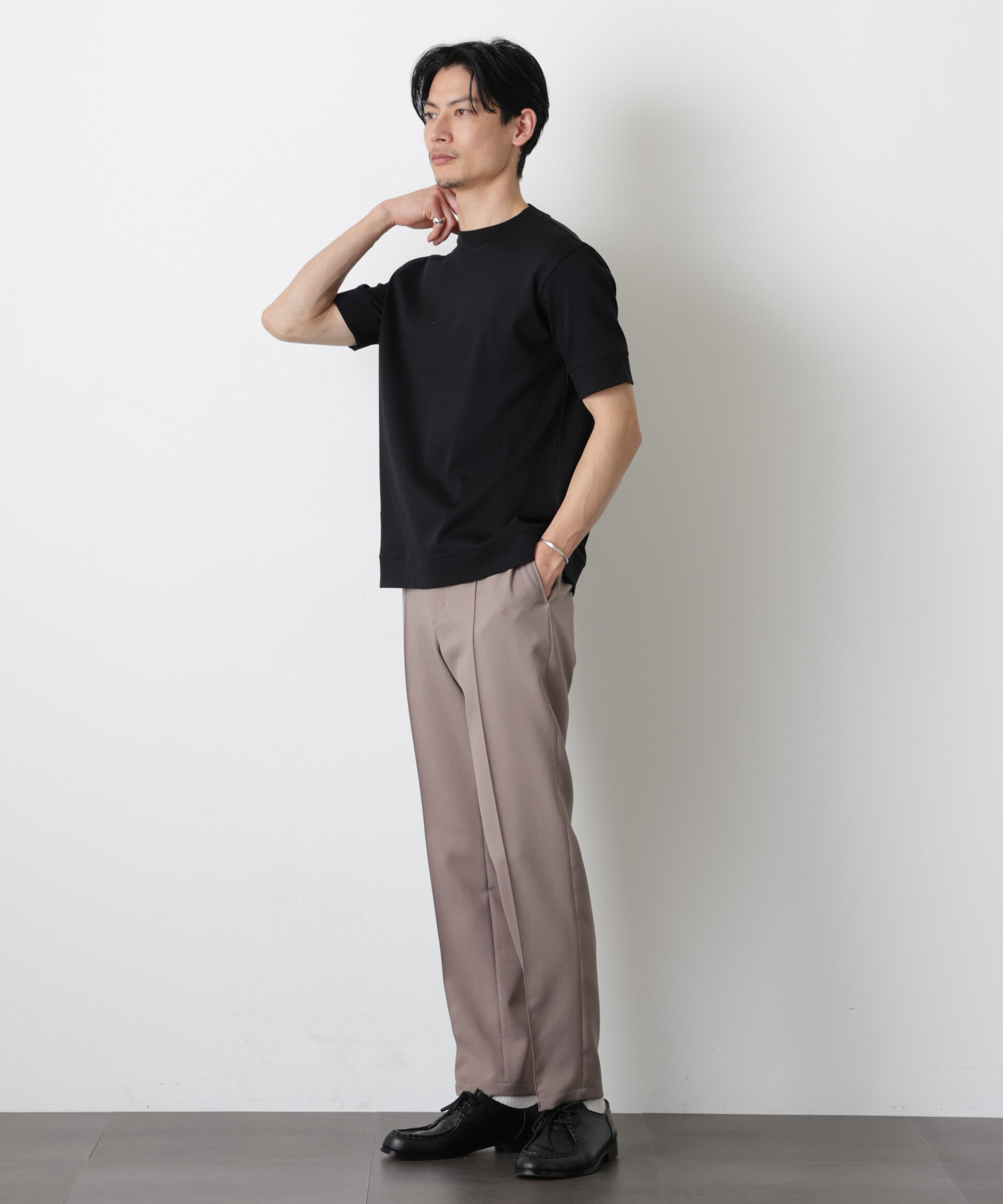 NANO universe「「FORMAL JERSEY」モックネックカットソー半袖」|Tシャツ・カットソー|