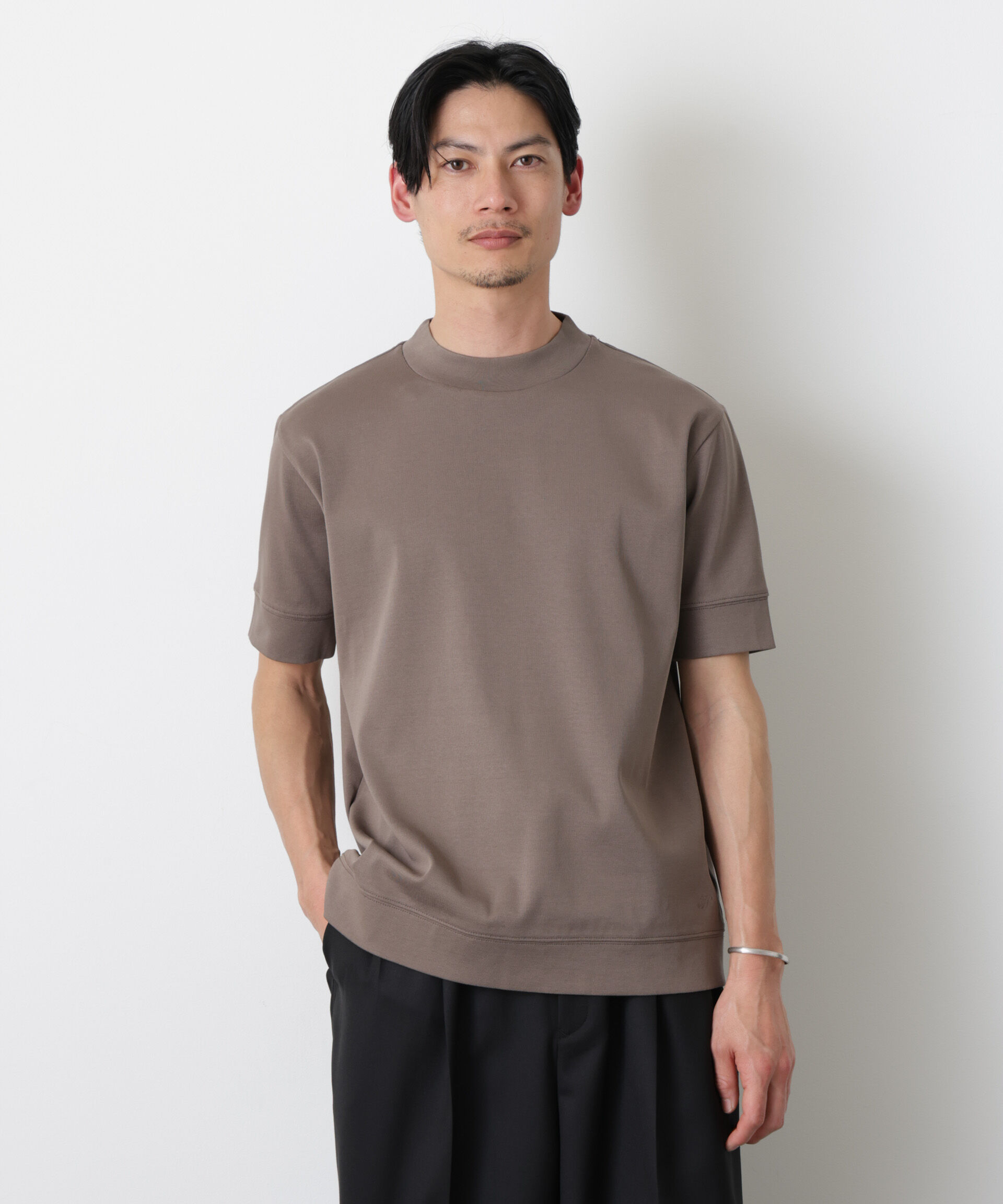 NANO universe「「FORMAL JERSEY」モックネックカットソー半袖」|Tシャツ・カットソー|