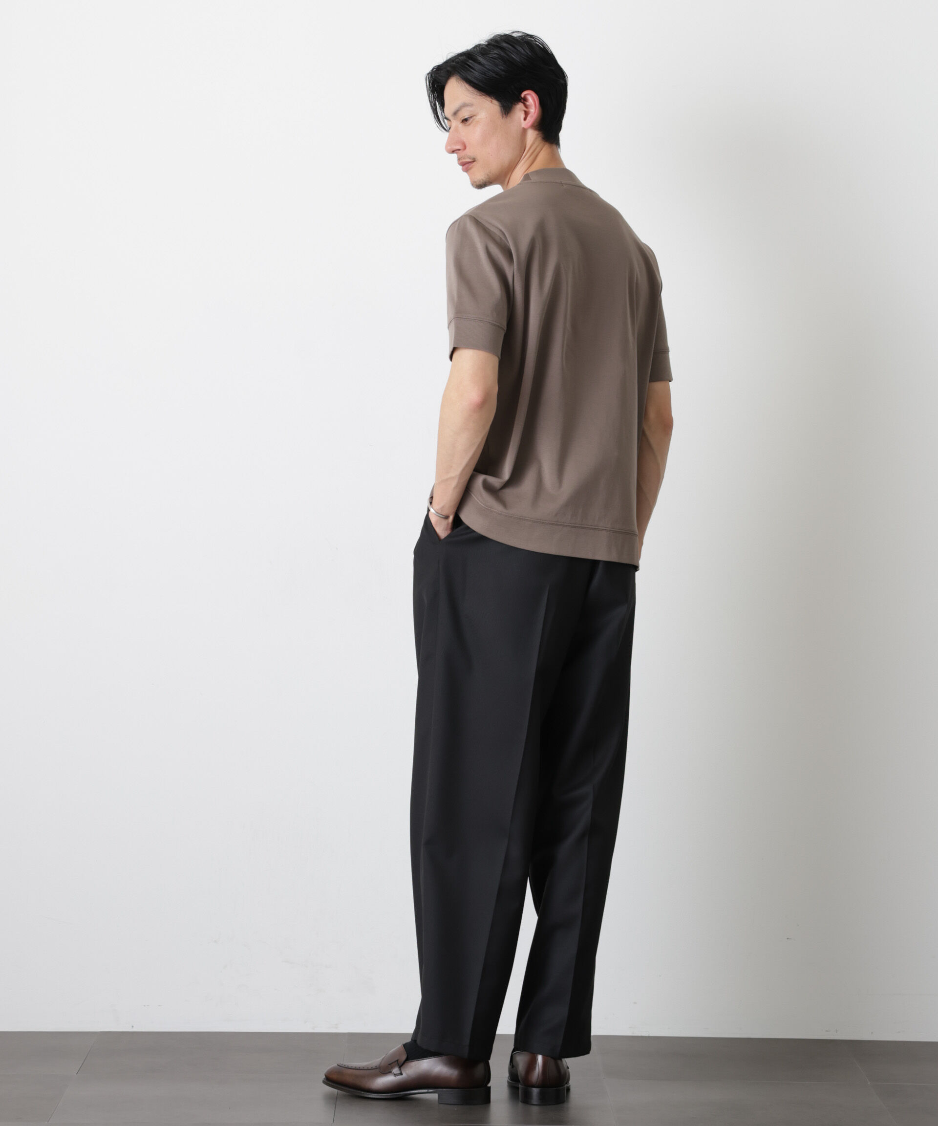 NANO universe「「FORMAL JERSEY」モックネックカットソー半袖」|Tシャツ・カットソー|