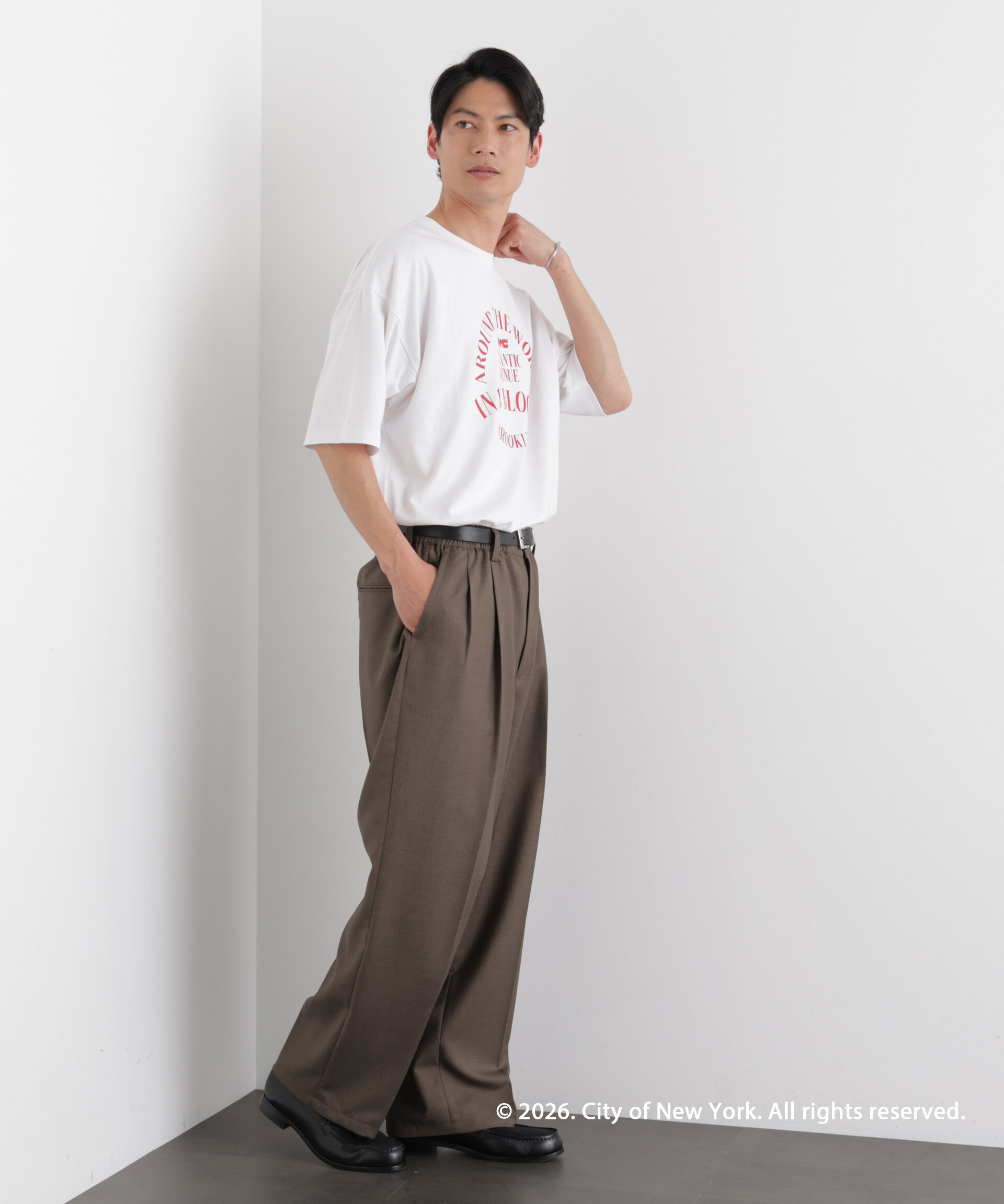 NANO universe「GOOD ROCK SPEED&times;Anti Soaked(R) 汗染み防止 NYC Tシャツ」|Tシャツ・カットソー|