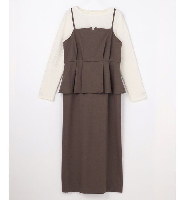 ANY SIS「キャミワンピース &times; カットソー セット」|スーツ|モカ
