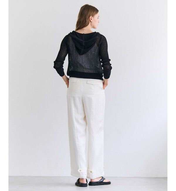 BEIGE,「【ロングセラー・新色追加】OPTICAL / ペーパーヤーンフーディージップニット」|パーカー|