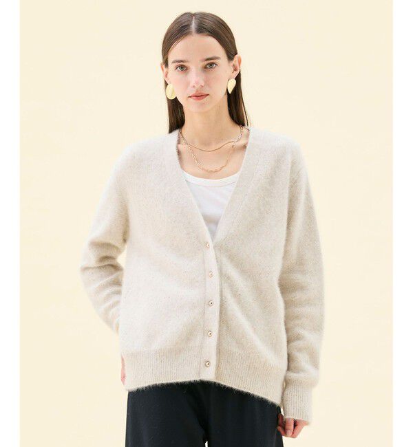 BEIGE,「【Precious掲載】AMARILLO / スパンコールフォックスニットカーディガン」|ニット・セーター|Taupe