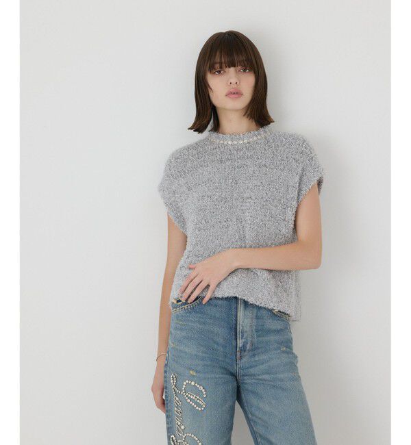 GRACE CONTINENTAL「【イベント店舗・ONLINE STORE先行アイテム】グリッターニットトップ」|その他|シルバー