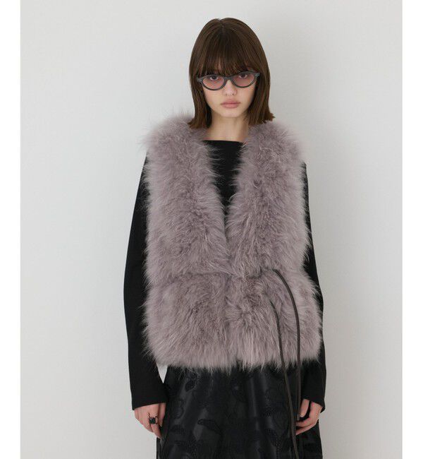 GRACE CONTINENTAL「【イベント店舗・ONLINE STORE先行アイテム】カシミヤファージレ」|ベスト・ジレ|ライトグレー