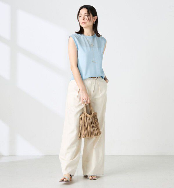 NOLLEY'S「ウォッシャブルシアードライコットンノースリーブプルオーバー」|Tシャツ・カットソー|