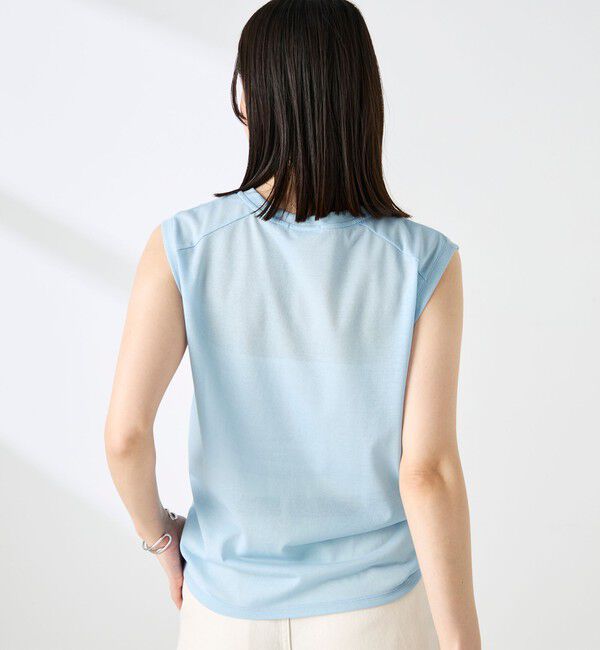 NOLLEY'S「ウォッシャブルシアードライコットンノースリーブプルオーバー」|Tシャツ・カットソー|