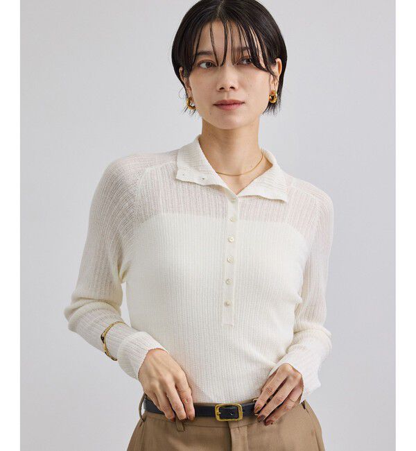 SALON adam et rope'「シアーアイレットマルチWAYタートルプルオーバー」|Tシャツ・カットソー|オフホワイト(15)