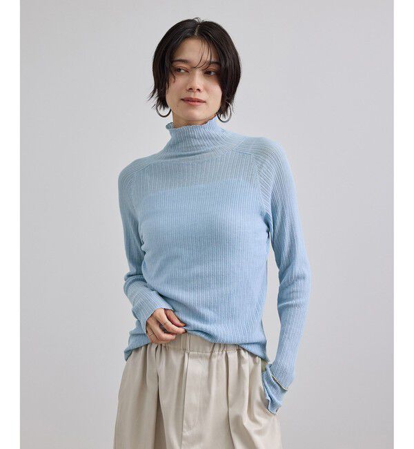 SALON adam et rope'「シアーアイレットマルチWAYタートルプルオーバー」|Tシャツ・カットソー|サックス(48)