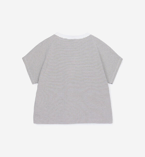 handvaerk「handvaerk | 60/2 キャップスリーブTシャツ STRIPE WOMEN」|Tシャツ・カットソー|