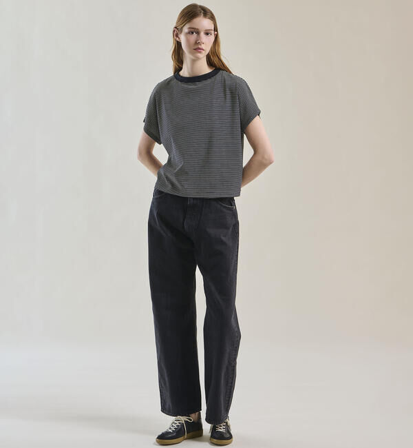 handvaerk「handvaerk | 60/2 キャップスリーブTシャツ STRIPE WOMEN」|Tシャツ・カットソー|