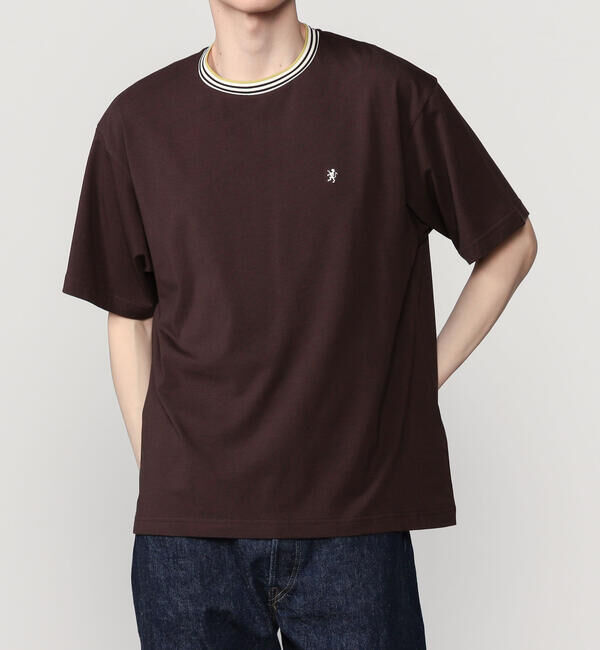 GYMPHLEX「Gymphlex | 〈別注〉クルーネック ラインTシャツ MEN」|Tシャツ・カットソー|BROWN系1