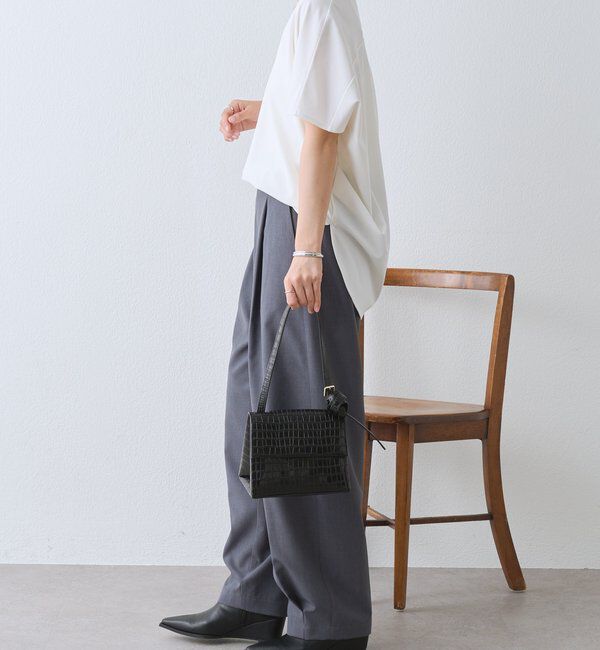  「Vネックコクーンカットソー【接触冷感/紫外線防止/セットアップ可】」|Tシャツ・カットソー|
