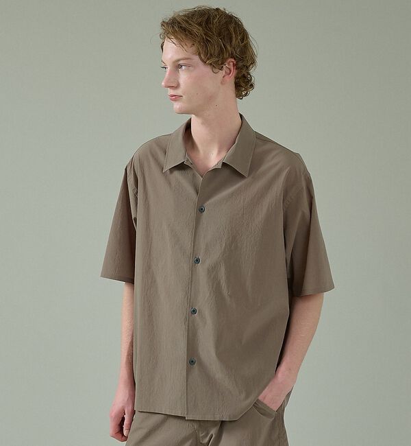 ABAHOUSE「【セットアップ対応】ドットエアー オープンカラーシャツ / オーバーサイズ」|シャツ・ブラウス|グレージュ