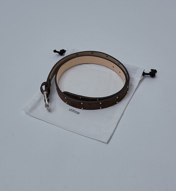 ABAHOUSE「【UNISEX】 KUDU NAKED LEATHER STUDS BELT /」|ベルト|
