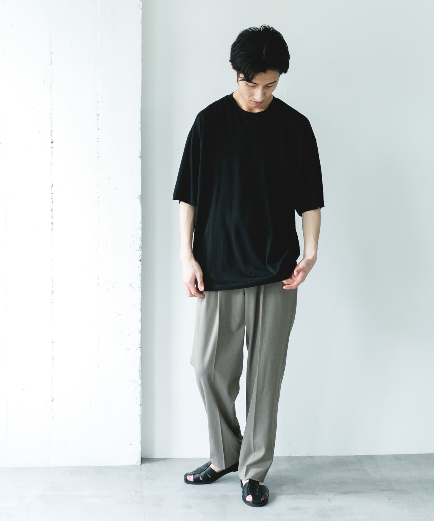 URBAN RESEARCH DOORS「PURE WOOL クルーネックショートスリーブTシャツ」|Tシャツ・カットソー|