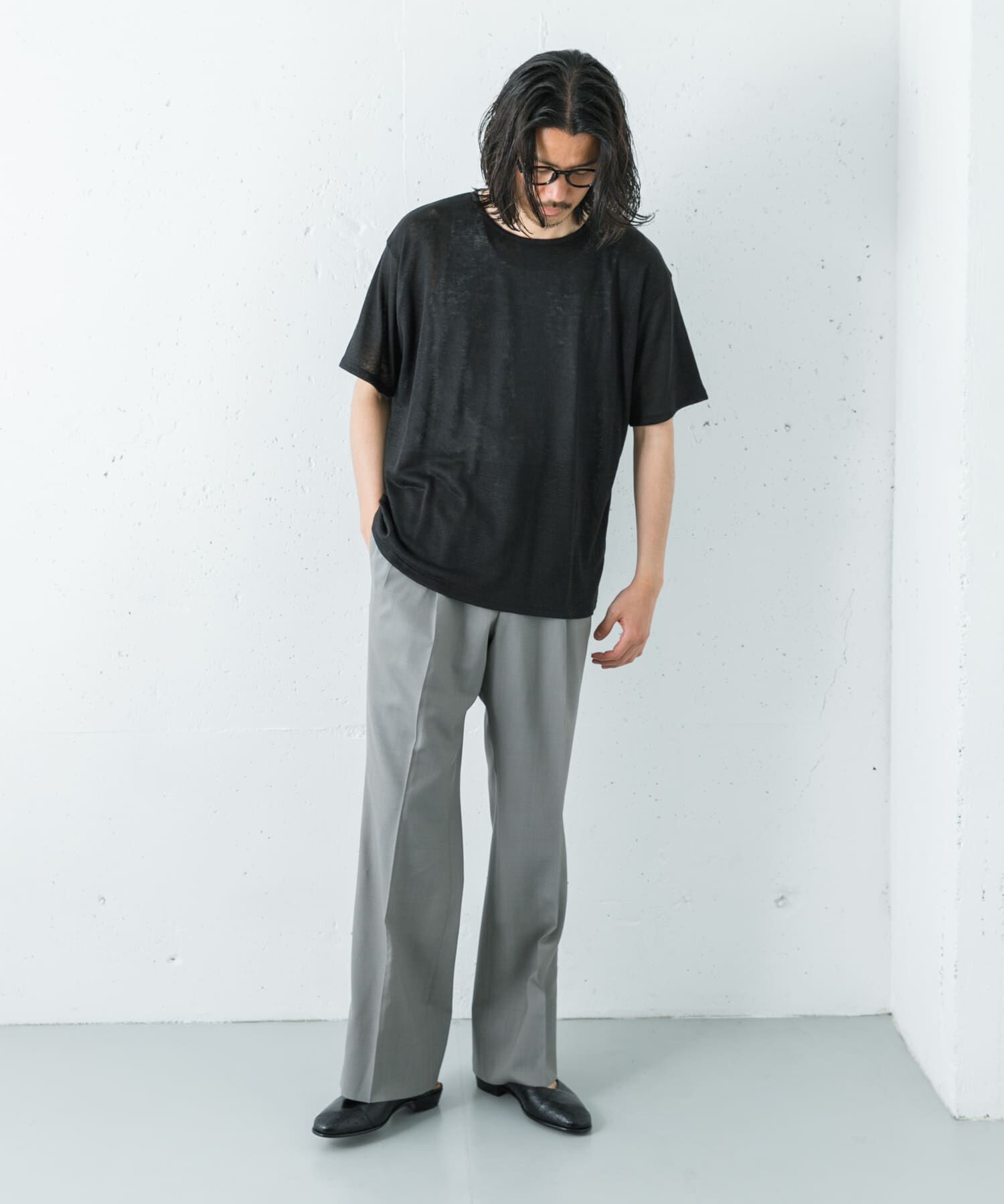 URBAN RESEARCH「『洗濯可』LINEN NARROW TRIM T-SHIRTS」|Tシャツ・カットソー|