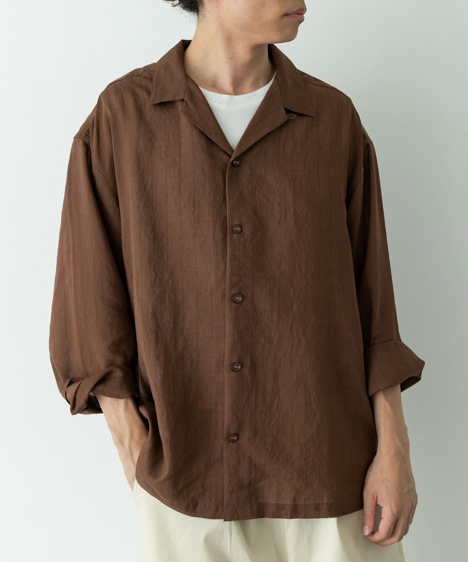 Sonny Label 「レーヨン混ストライプオープンカラーシャツ」|シャツ・ブラウス|
