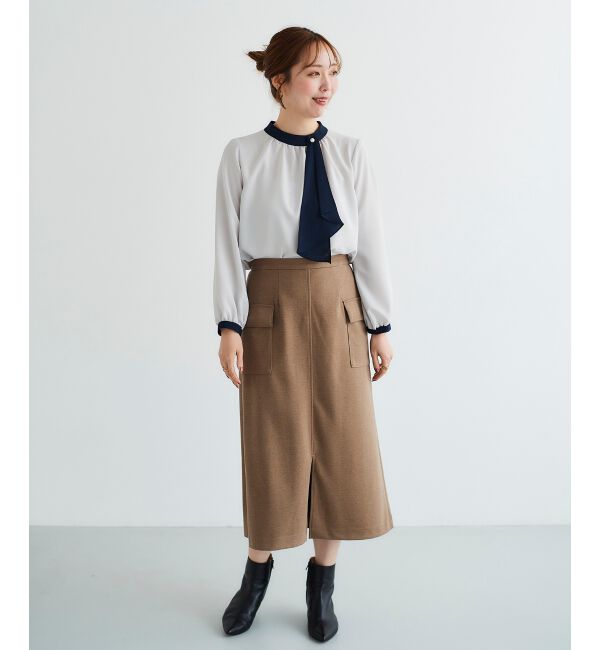 le.coeur blanc「ジョーゼットサイドスカーフタイブラウス」|シャツ・ブラウス|