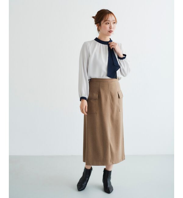 le.coeur blanc「ジョーゼットサイドスカーフタイブラウス」|シャツ・ブラウス|